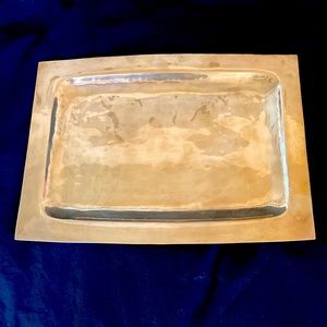 Vintage MCM Solid Brass Shaped Tray HEAVY